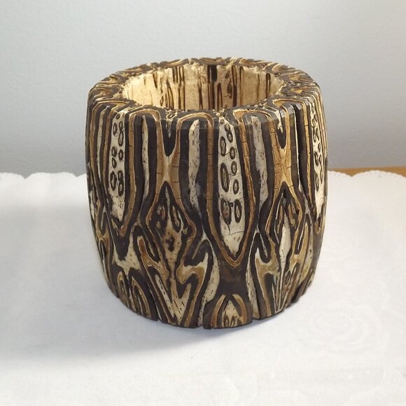 Vintage Ponga Wood Vase from Black Mamaku Tree Fern, New Zealand - Picture 1 of 9